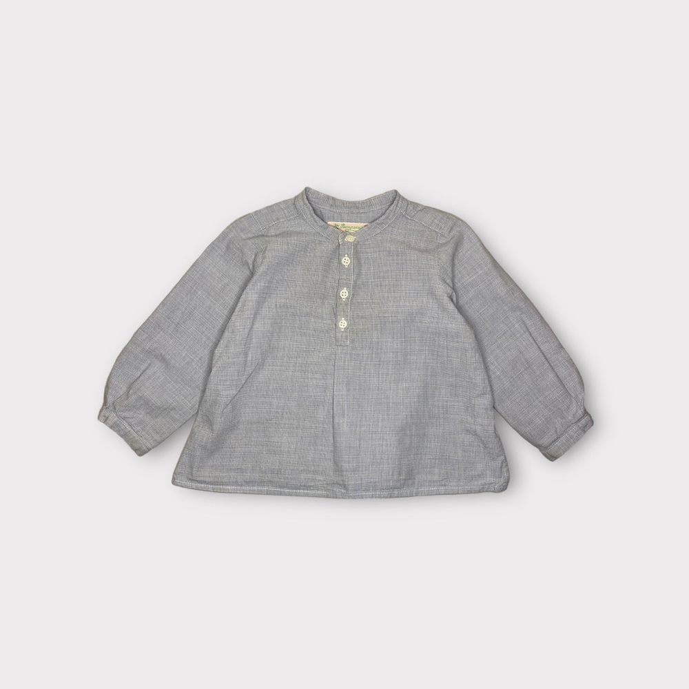 Bonpoint Chambray Button Long Sleeve Top